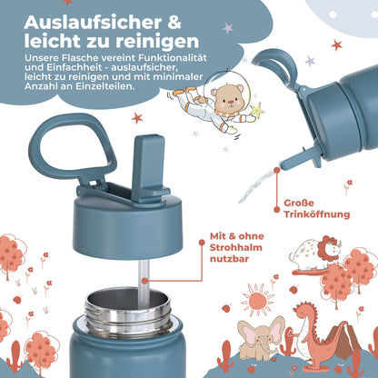 BEARFOOT Kinder Thermo Trinkflasche Edelstahl - Bagger, 400 ml - Siliblu Boutique &amp; Atelier