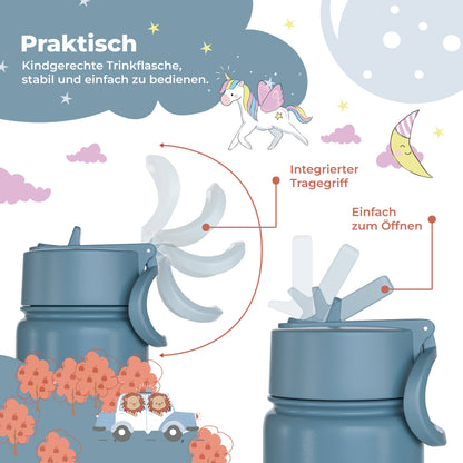 BEARFOOT Kinder Thermo Trinkflasche Edelstahl - Bagger, 400 ml - Siliblu Boutique &amp; Atelier