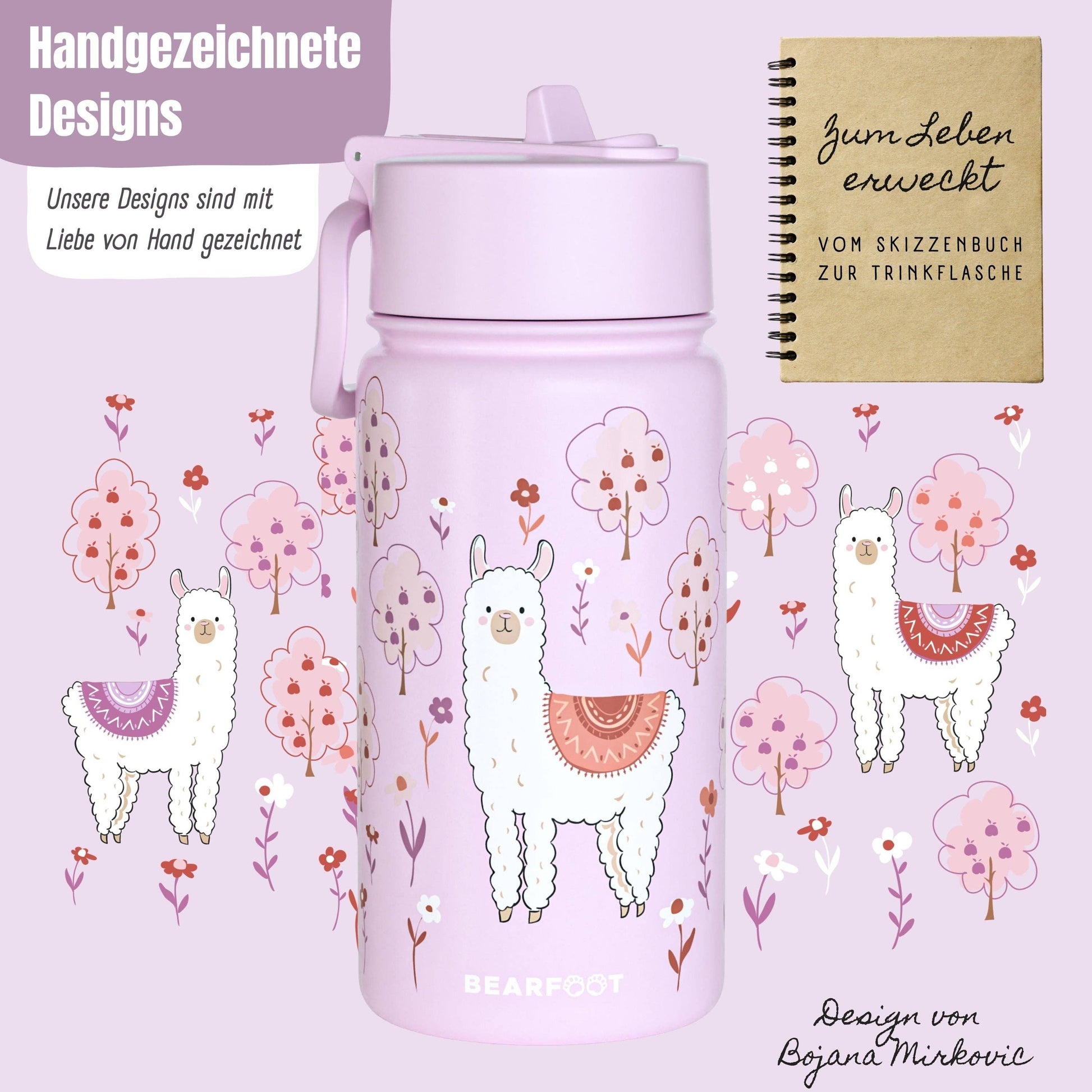 BEARFOOT Thermosflasche 400ml - Lama - Siliblu Boutique & Atelier