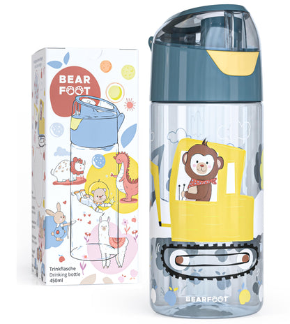 Bearfoot Trinkflasche 450ml - Bagger &amp; Affe - Siliblu Boutique &amp; Atelier