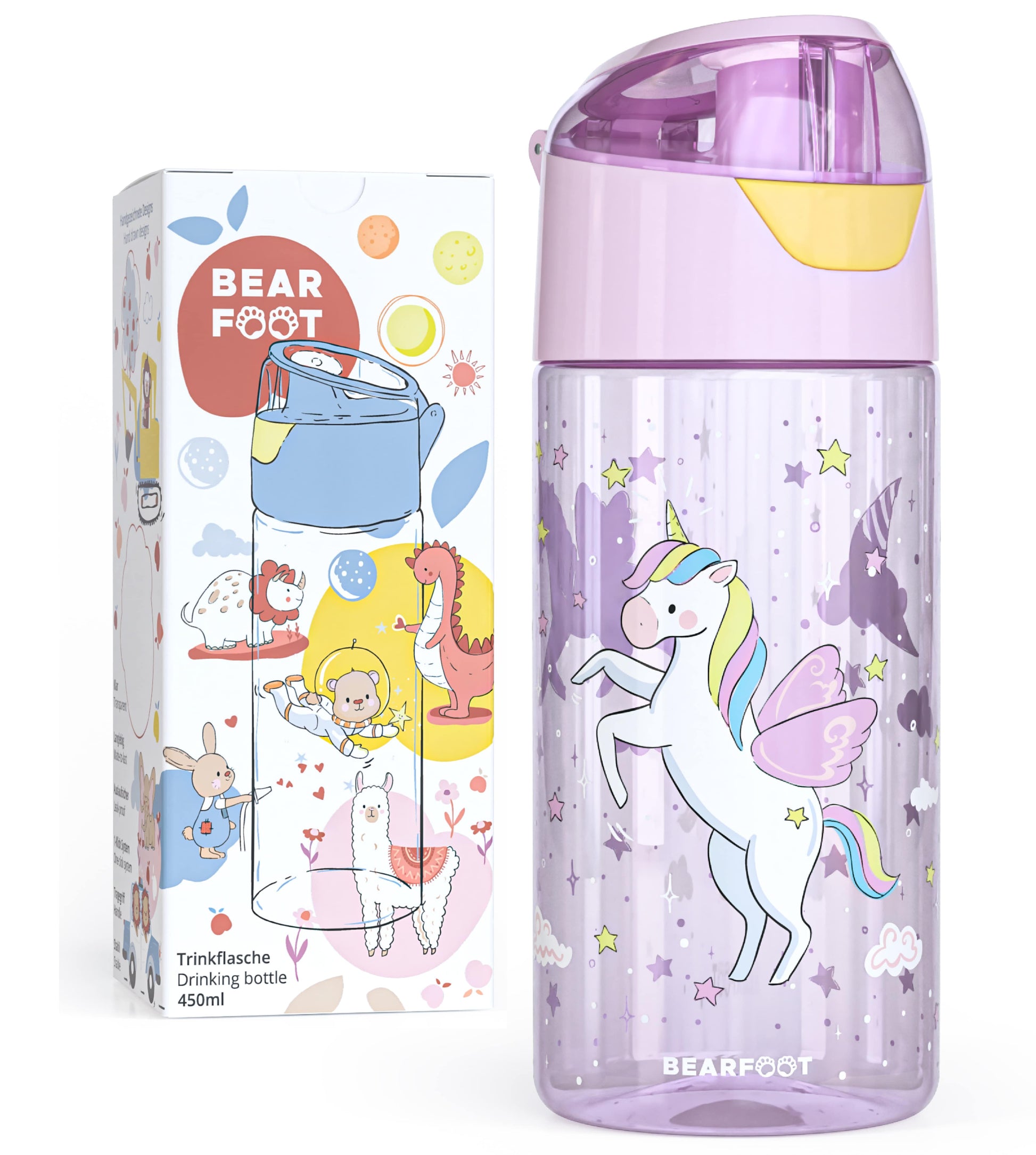 Bearfoot Trinkflasche 450ml - Einhorn - Siliblu Boutique & Atelier
