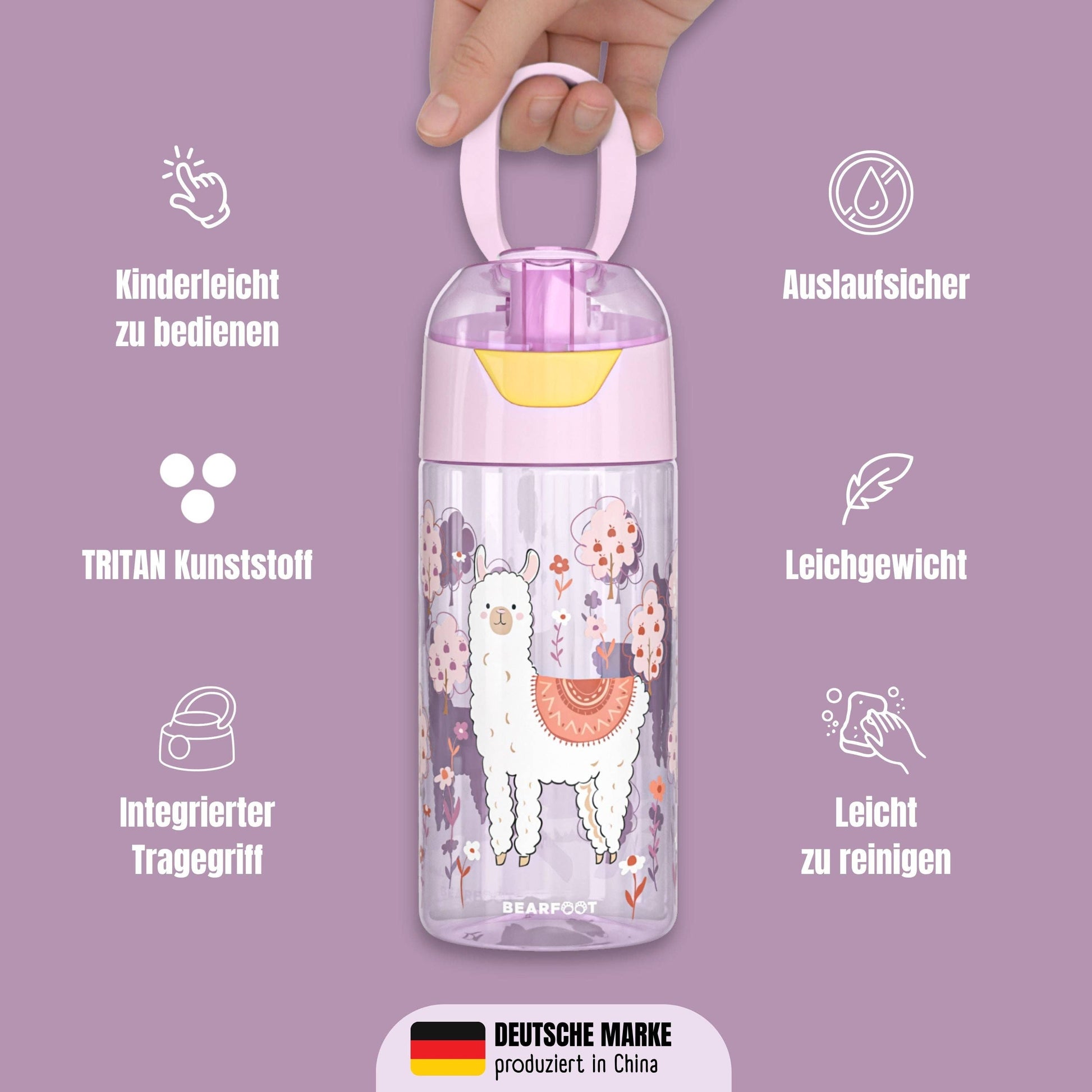Bearfoot Trinkflasche 450ml - Lama - Siliblu Boutique & Atelier