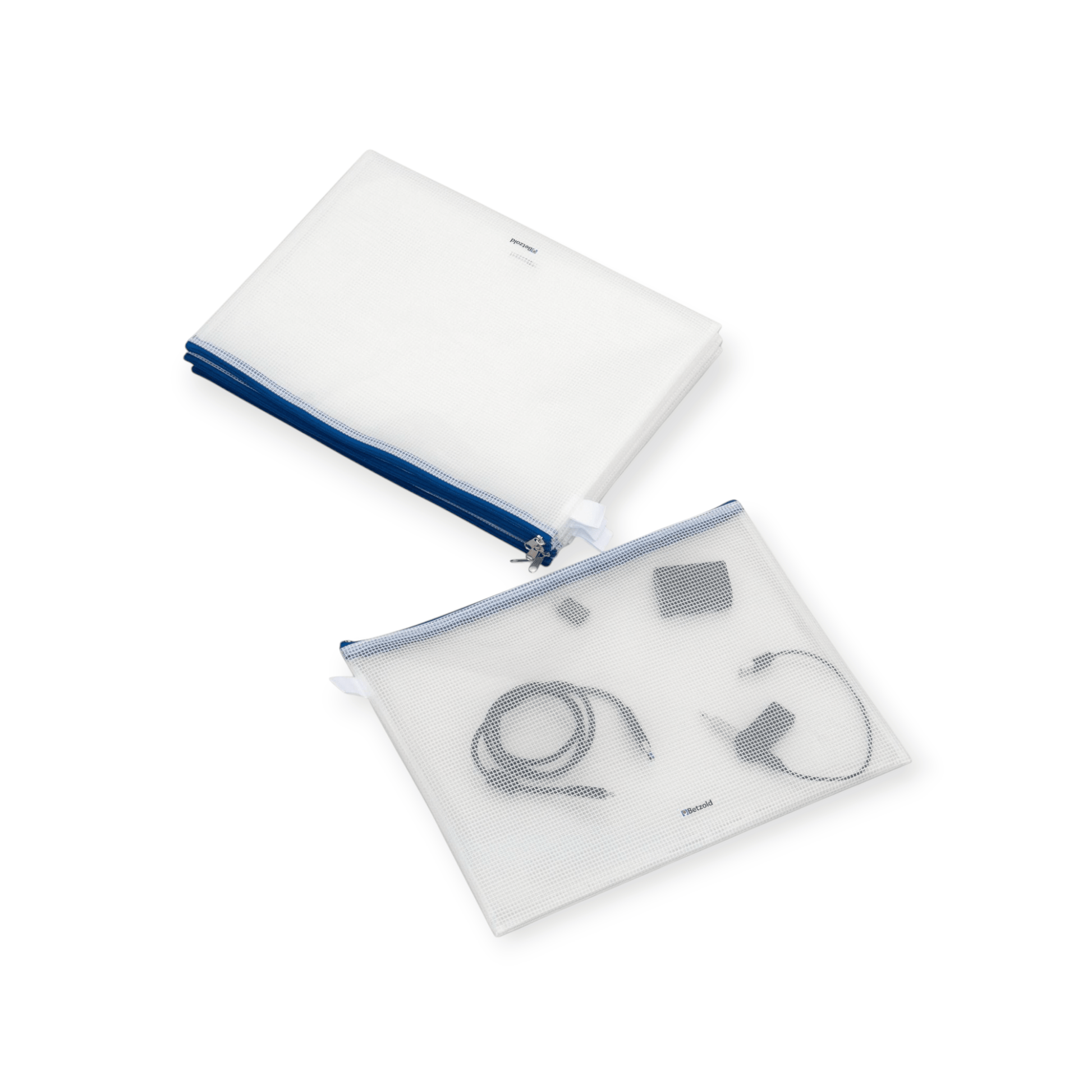 Betzold Reissverschlussbeutel, ohne PVC, 5 Stück, A4, transparent *Blau* - Siliblu Boutique & Atelier