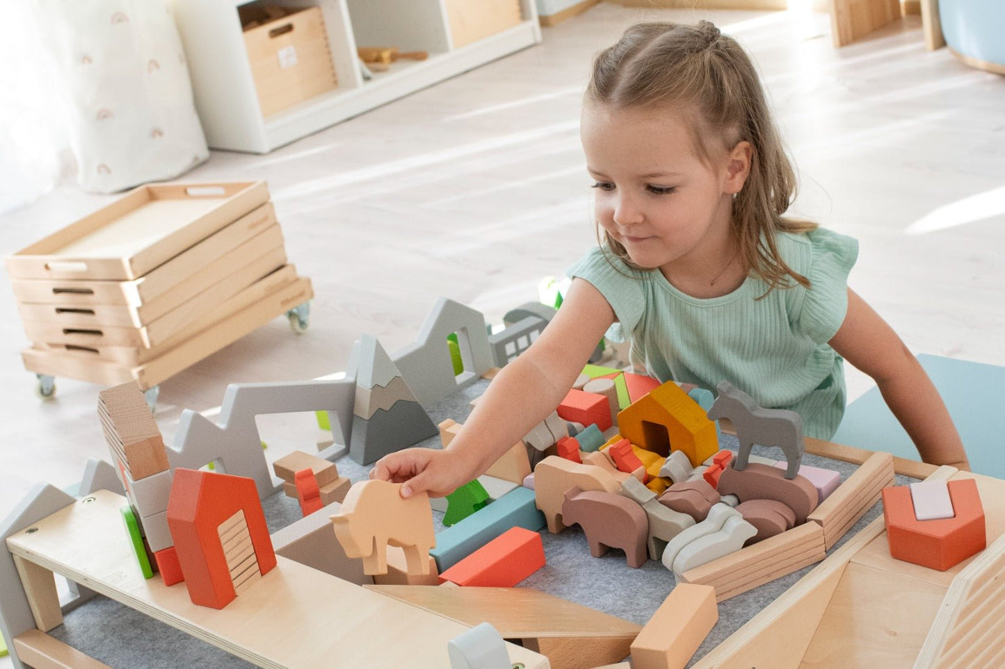 Betzold Spielwelt - Bausteinwagen mit 5 Fächern - Siliblu Boutique & Atelier