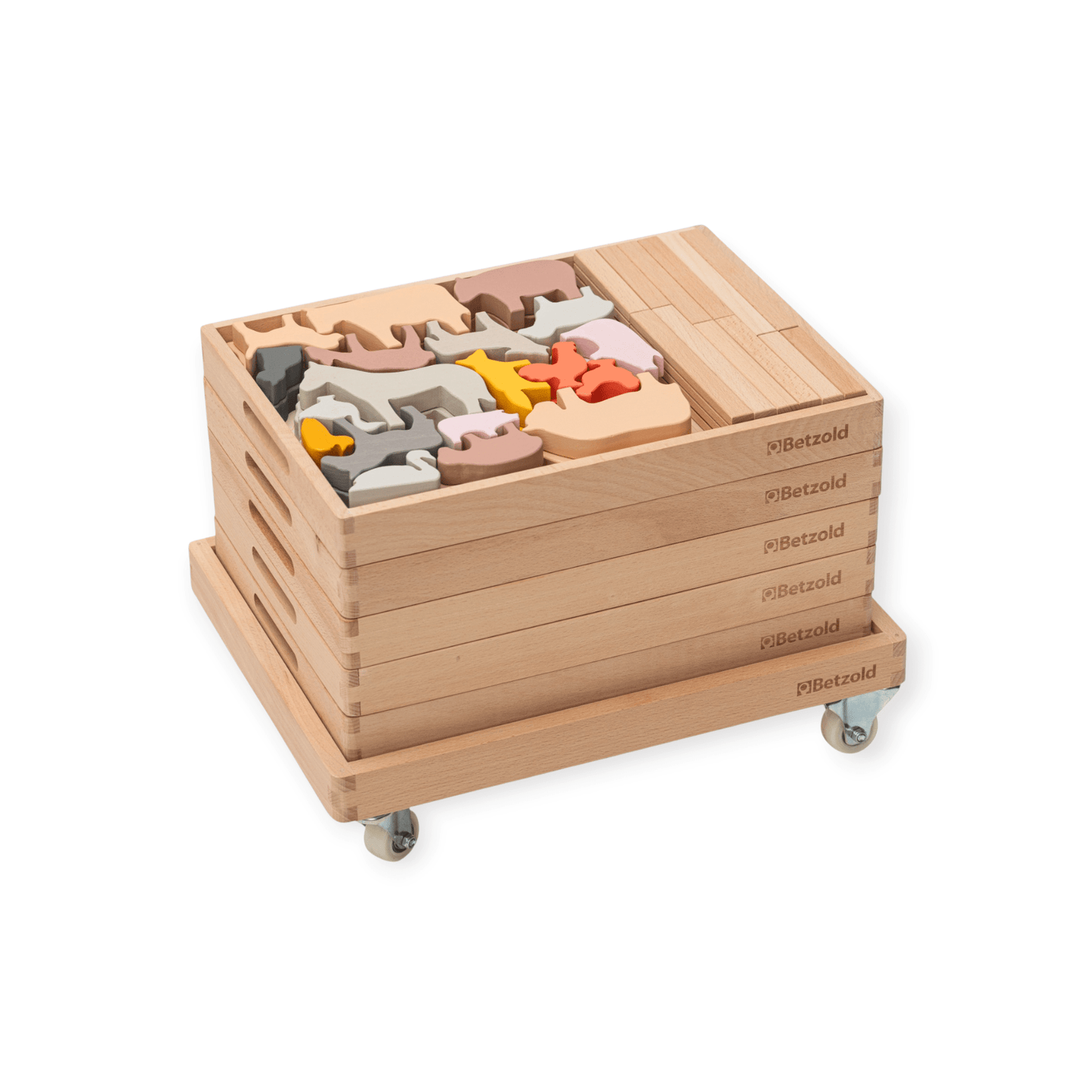Betzold Spielwelt - Bausteinwagen mit 5 Fächern - Siliblu Boutique & Atelier