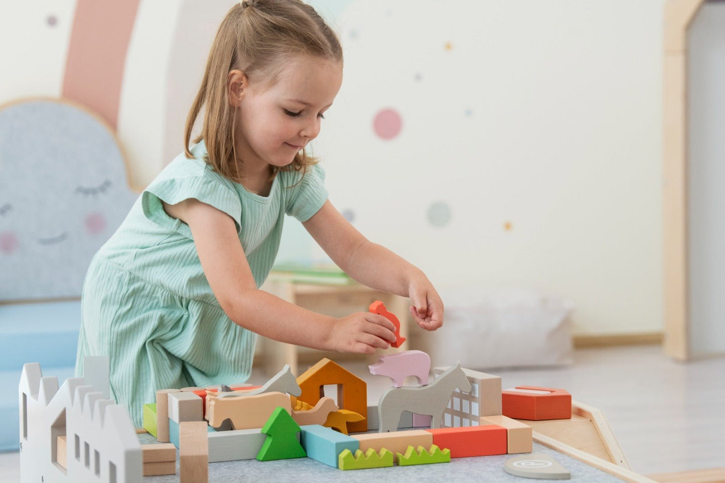 Betzold Spielwelt - Bausteinwagen mit 5 Fächern - Siliblu Boutique & Atelier