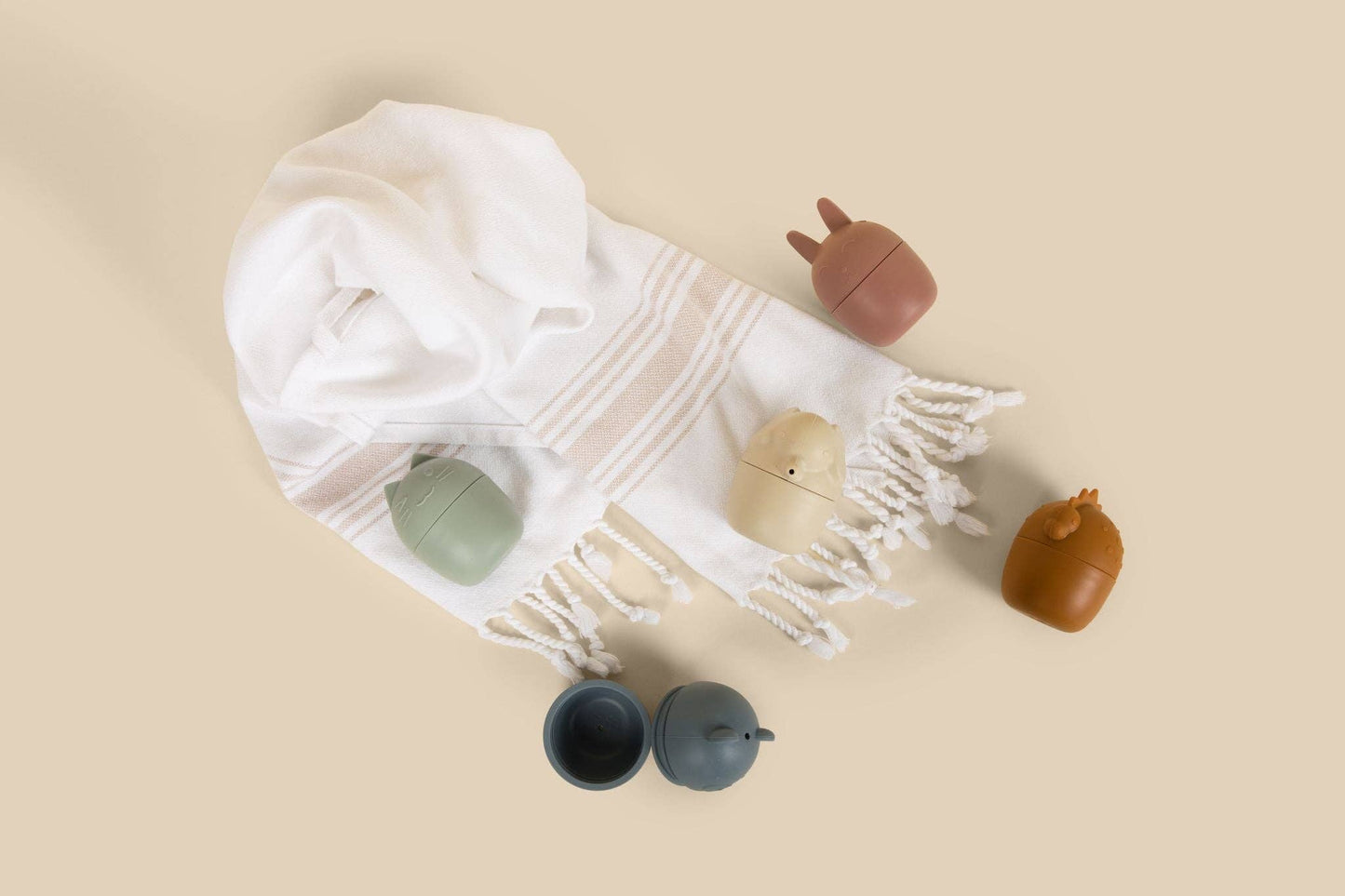 Brooklyn Neutral Badespielzeug - Set mit Tiermotiven - Siliblu Boutique & Atelier