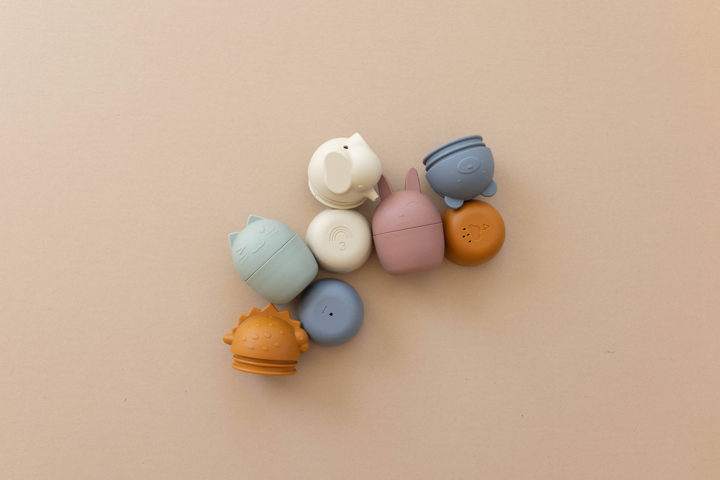 Brooklyn Neutral Badespielzeug - Set mit Tiermotiven - Siliblu Boutique & Atelier