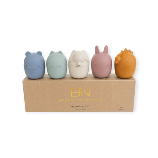 Brooklyn Neutral Badespielzeug - Set mit Tiermotiven - Siliblu Boutique & Atelier