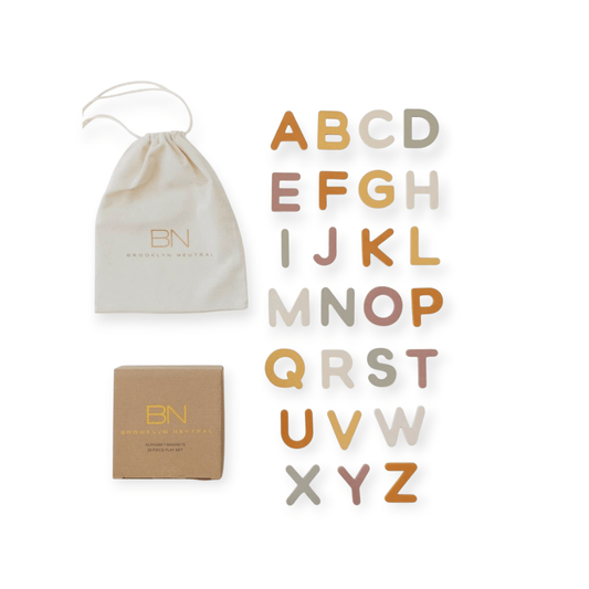 Brooklyn Neutral Silikon - Alphabet - Magnete, 26 - teiliges Set - Siliblu Boutique & Atelier