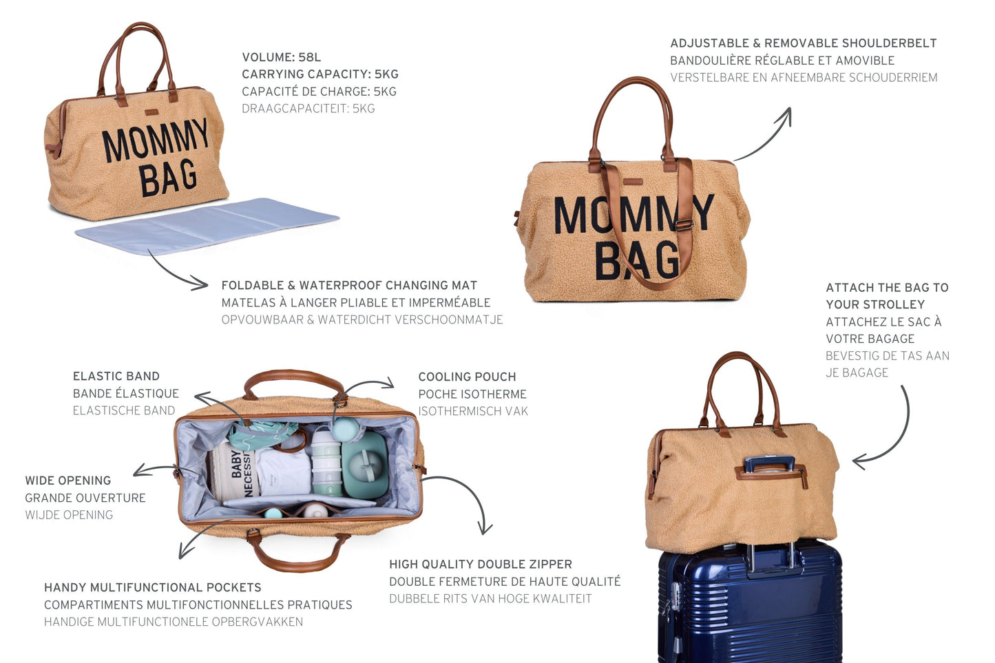 CHILDHOME "Mommy Bag" Teddy Braun - Siliblu Boutique & Atelier