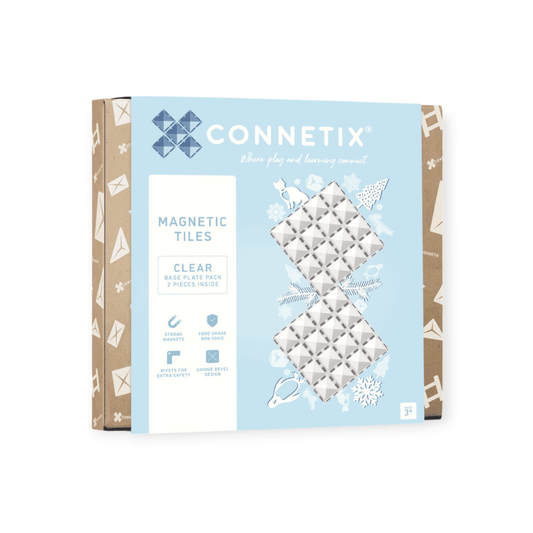 Connetix Magnetbausteine Clear Base Plate Pack 2 pc - Siliblu Boutique & Atelier