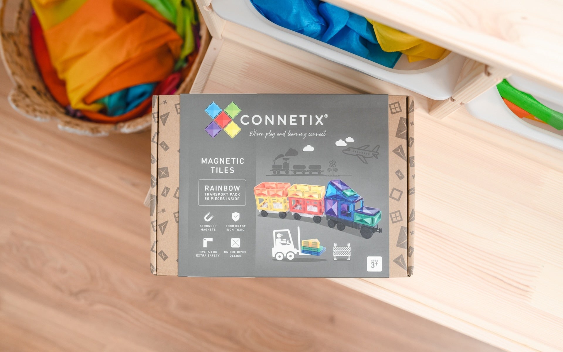 Connetix Magnetbausteine Rainbow Transport Pack 50 Teile - Siliblu Boutique & Atelier