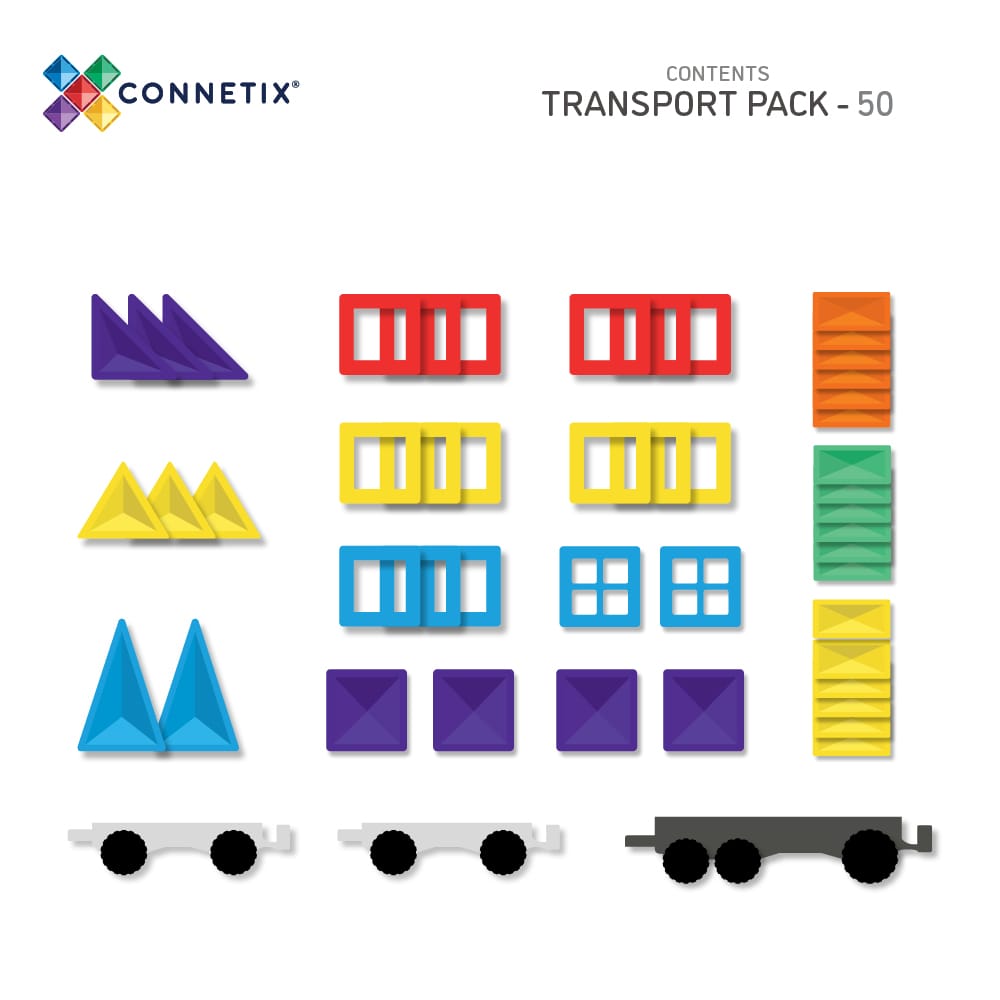 Connetix Magnetbausteine Rainbow Transport Pack 50 Teile - Siliblu Boutique & Atelier