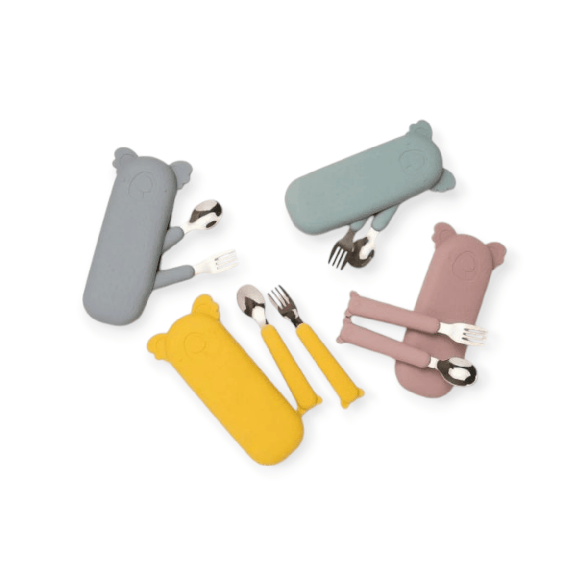 Cotton Cloud Besteckset mit Etui Zoe the Koala *Smokeyblau* - Siliblu Boutique &amp; Atelier