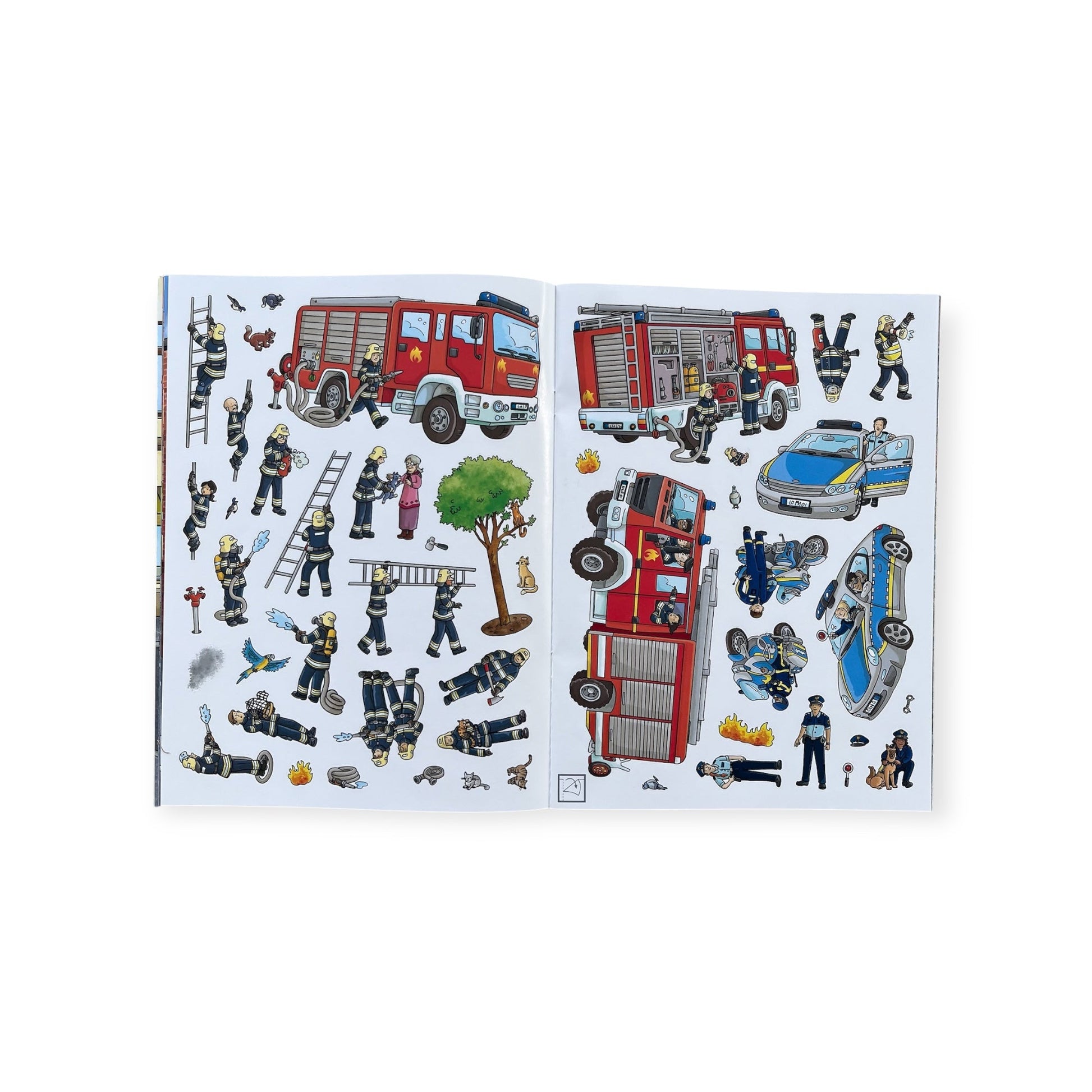 Erstes Stickern - Feuerwehr und Polizei im Einsatz - Siliblu Boutique & Atelier