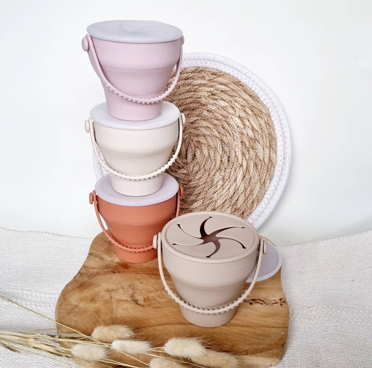 Faltbarer Snack-Becher – Beige