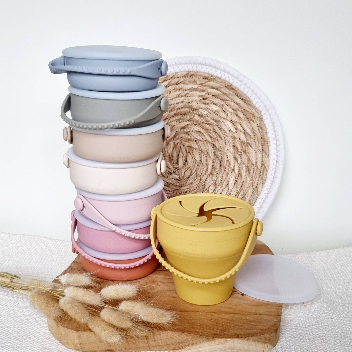 Faltbarer Snack-Becher – Beige - Siliblu Boutique &amp; Atelier