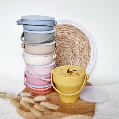 Faltbarer Snack-Becher – Beige - Siliblu Boutique &amp; Atelier