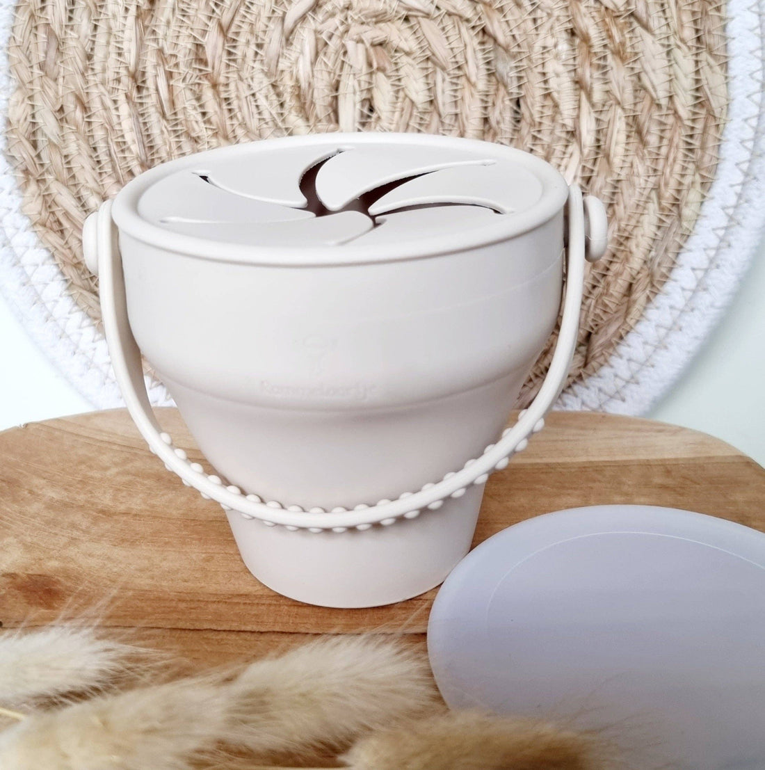 Faltbarer Snack-Becher – Beige - Siliblu Boutique &amp; Atelier