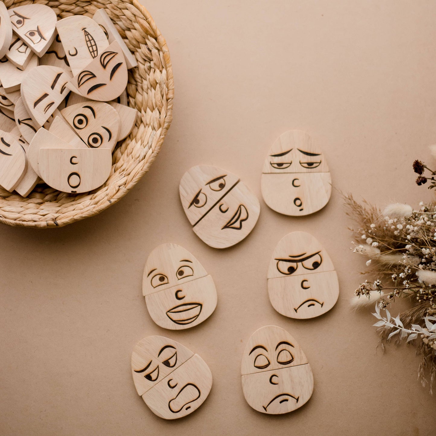 Gefühle legen Set aus Holz, 20 Stück - Siliblu Boutique & Atelier