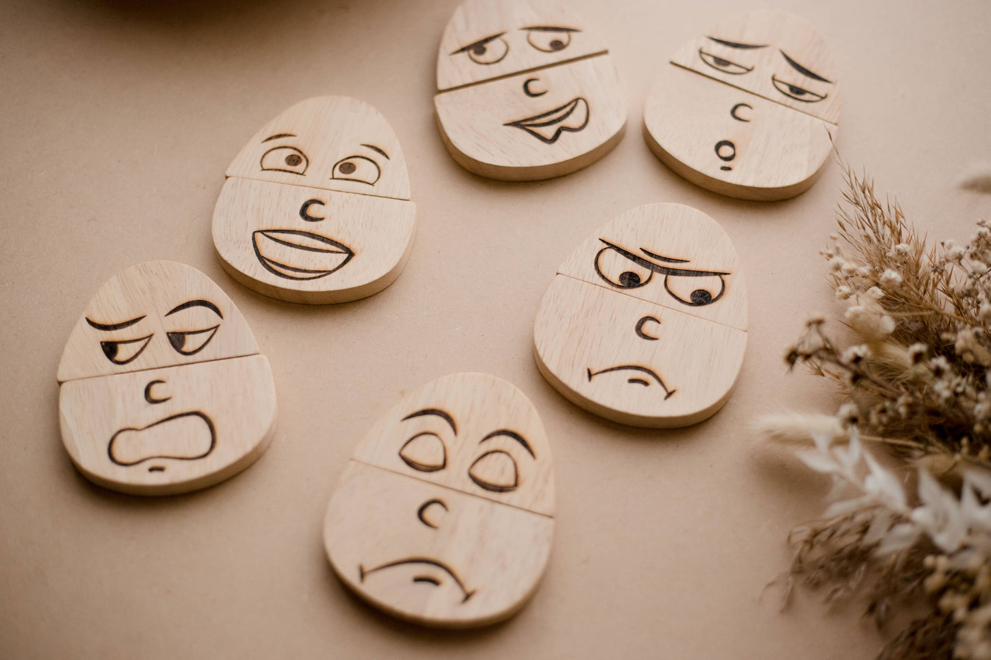 Gefühle legen Set aus Holz, 20 Stück - Siliblu Boutique & Atelier