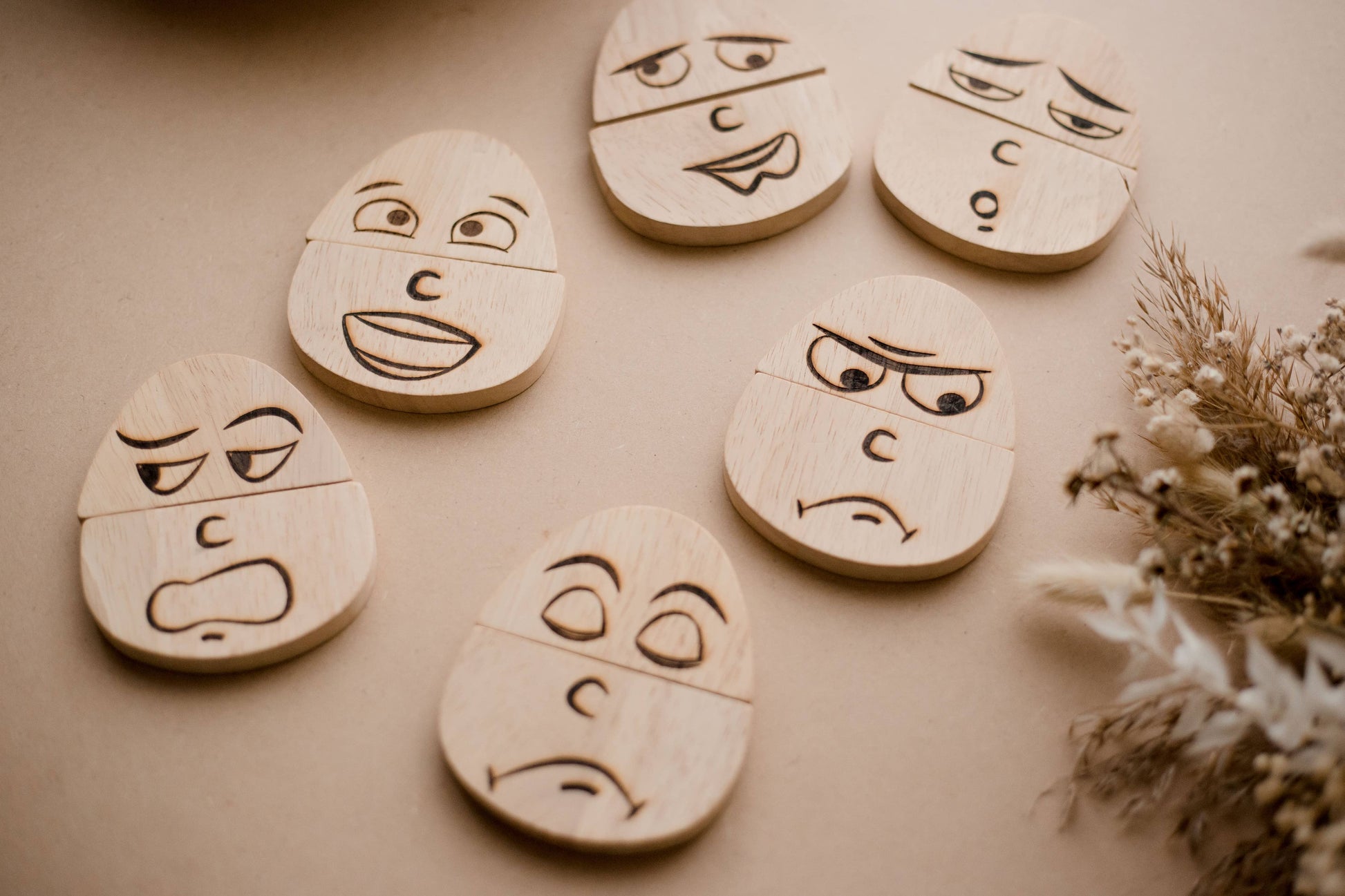 Gefühle legen Set aus Holz, 20 Stück - Siliblu Boutique & Atelier