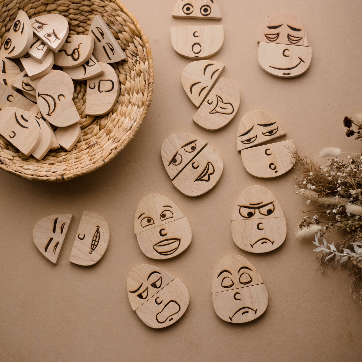 Gefühle legen Set aus Holz, 20 Stück - Siliblu Boutique & Atelier