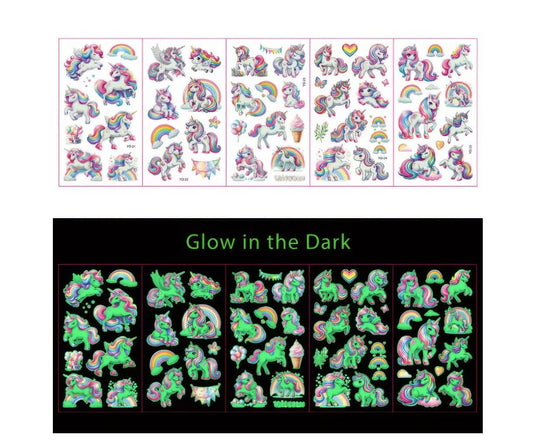 Glow in the Dark Tattoos Einhorn - Siliblu Boutique & Atelier