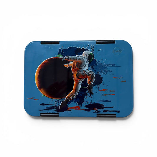 JENARD Brotdose mit Fächern – Astronaut Blau - Siliblu Boutique & Atelier