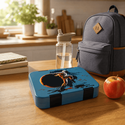 JENARD Brotdose mit Fächern – Astronaut Blau - Siliblu Boutique &amp; Atelier