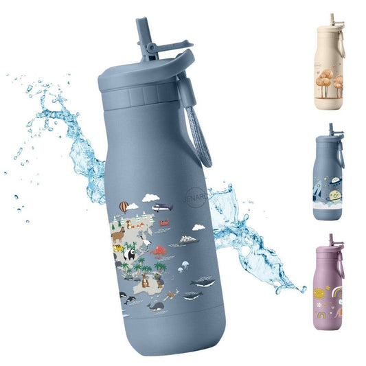 JENARD® Trinkflasche Edelstahl – Weltkarte - Siliblu Boutique & Atelier