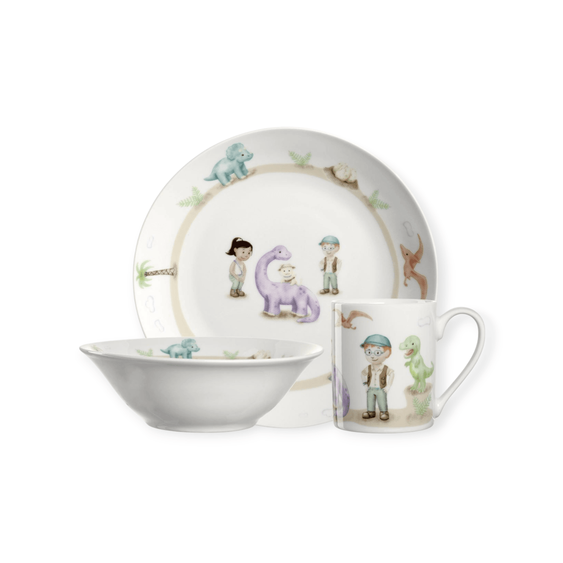 Leonardo Kindergeschirrset Avventura 3 - teilig, Dinosaurier - Siliblu Boutique &amp; Atelier