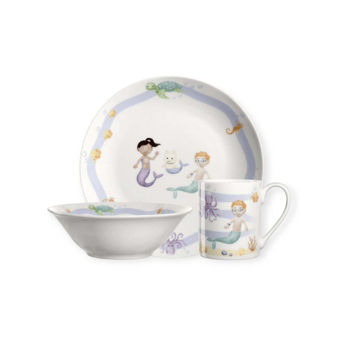 Leonardo Kindergeschirrset Avventura 3 - teilig, Meer - Siliblu Boutique &amp; Atelier