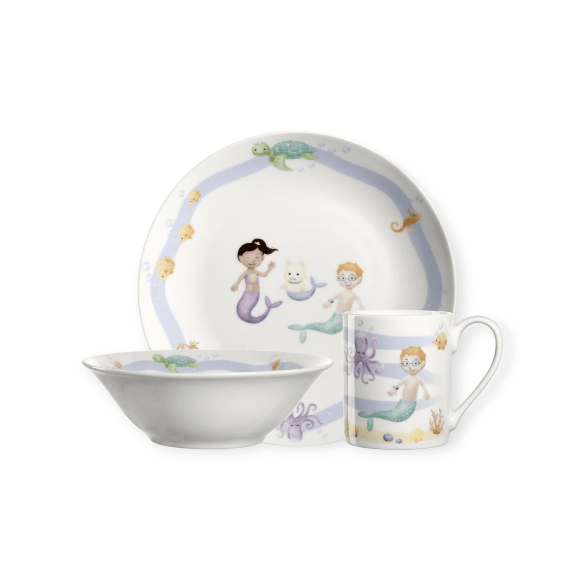 Leonardo Kindergeschirrset Avventura 3 - teilig, Meer - Siliblu Boutique &amp; Atelier