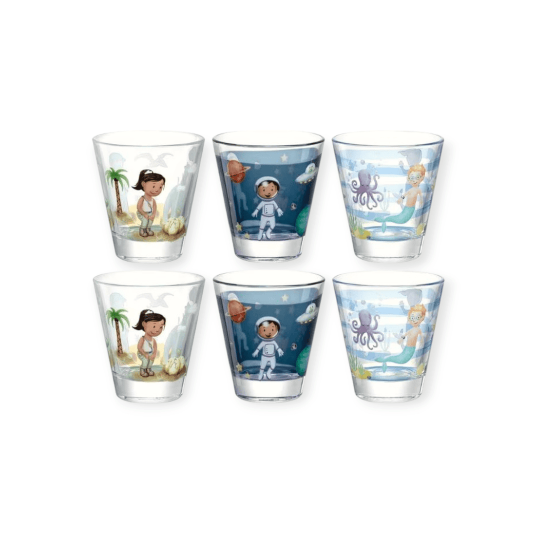 Leonardo Kindertrinkglas Avventura 215 ml, 6 Stück, Assortiert - Siliblu Boutique &amp; Atelier