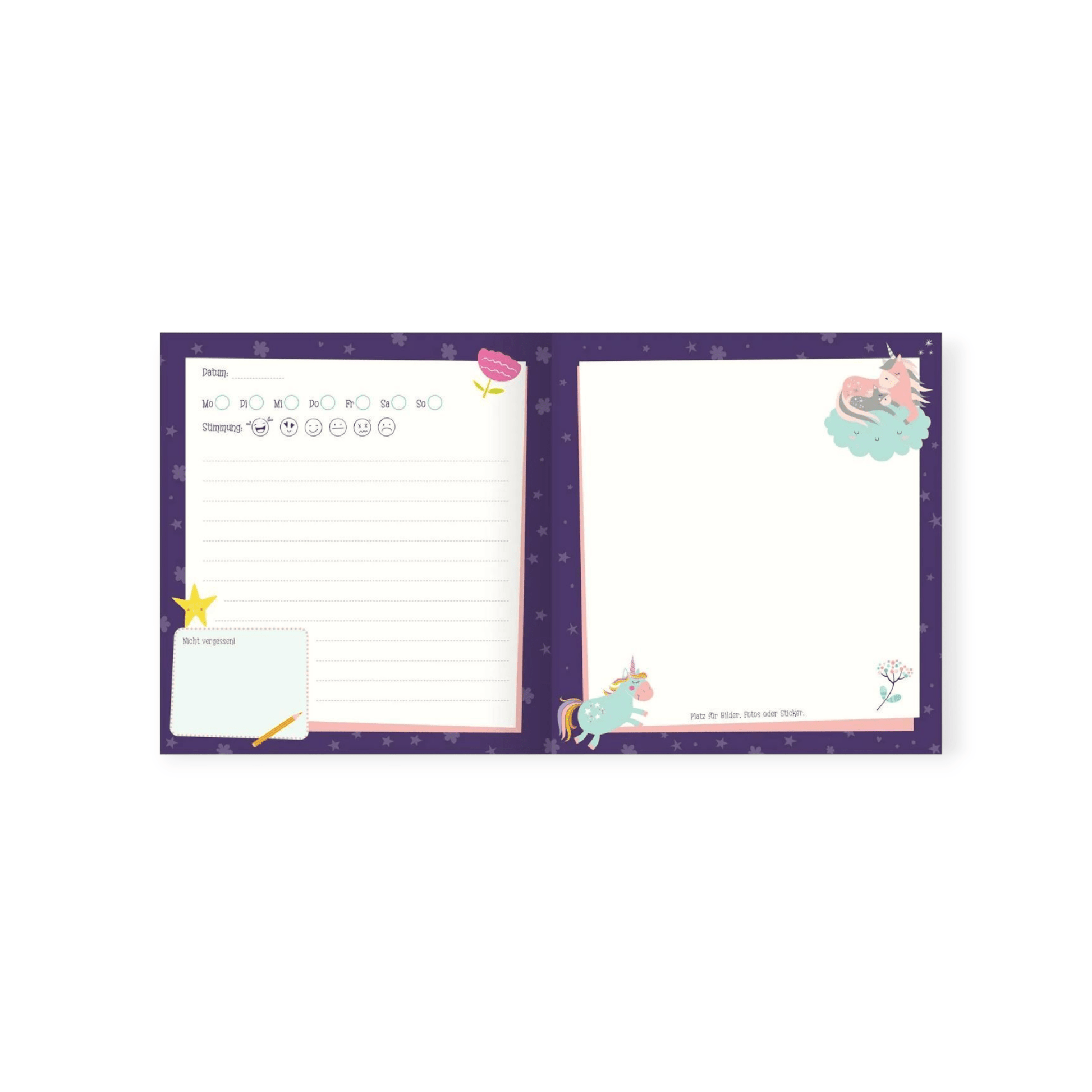 Mein Tagebuch - Einhorn (mit Herzschloss) - Siliblu Boutique & Atelier