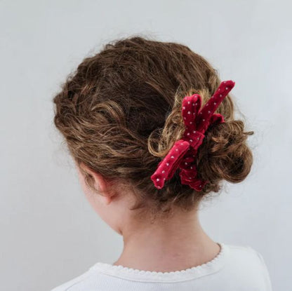 Mimi &amp; Lula Christmas Velvet Bow Scrunchies - Siliblu Boutique &amp; Atelier