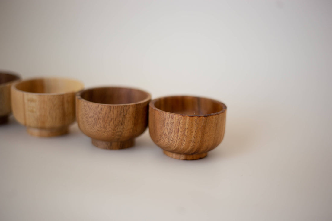 Mini Holzschalen - Set, 6 - teilig / Sensoryplay - Siliblu Boutique &amp; Atelier