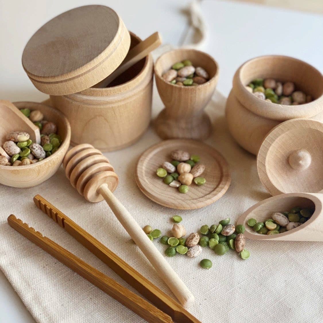 Montessori Waldorf Holz - Sinnesförder - Set mit Werkzeugen // Sensoryplay - Siliblu Boutique &amp; Atelier