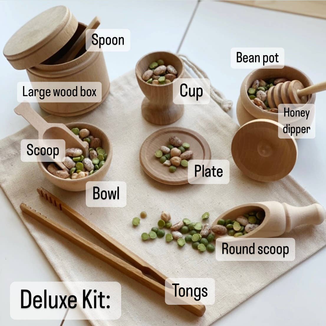 Montessori Waldorf Holz - Sinnesförder - Set mit Werkzeugen // Sensoryplay - Siliblu Boutique & Atelier