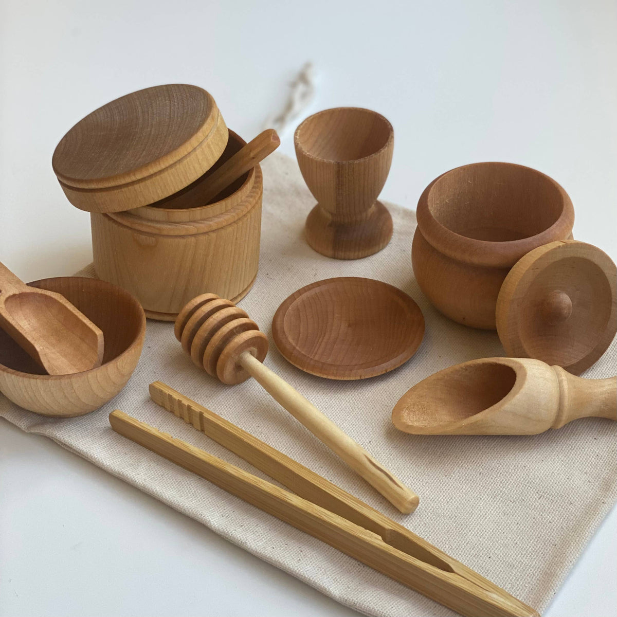 Montessori Waldorf Holz - Sinnesförder - Set mit Werkzeugen // Sensoryplay - Siliblu Boutique &amp; Atelier