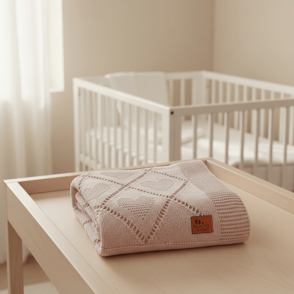 Nuvinokids Babydecke - Cremeherzen - Siliblu Boutique & Atelier