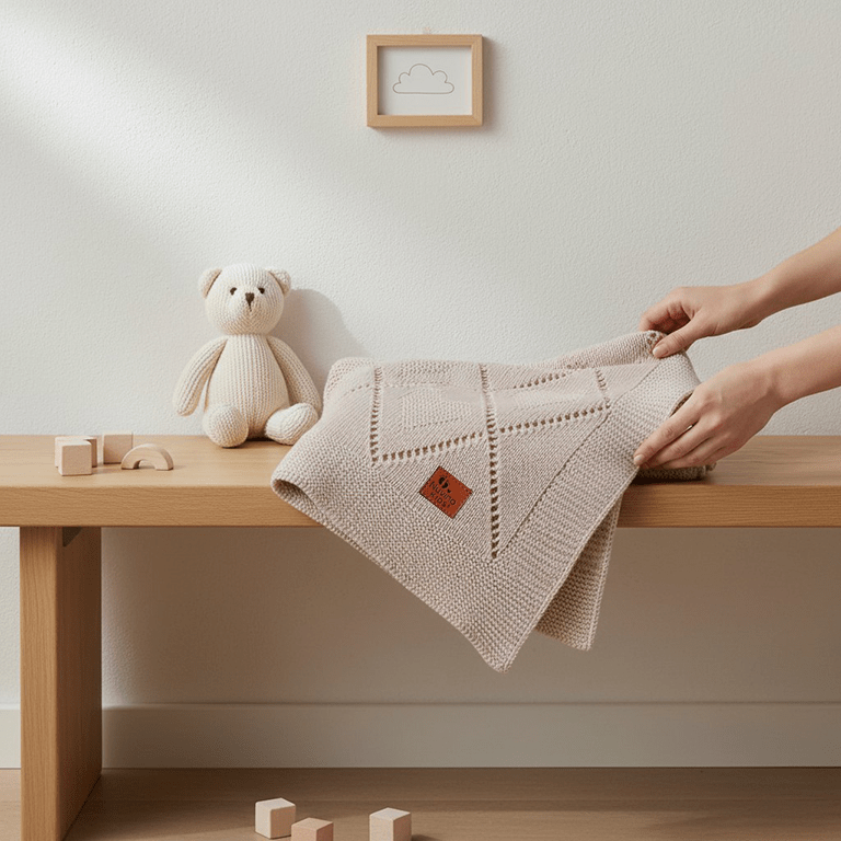 Nuvinokids Babydecke - Cremeherzen - Siliblu Boutique & Atelier