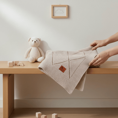 Nuvinokids Babydecke - Cremeherzen - Siliblu Boutique &amp; Atelier