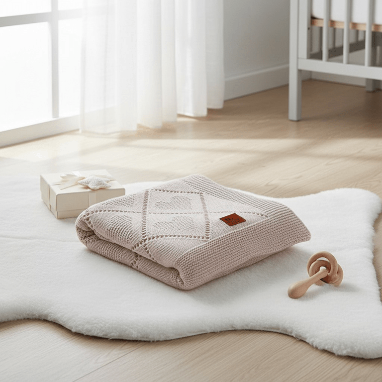 Nuvinokids Babydecke - Cremeherzen - Siliblu Boutique & Atelier