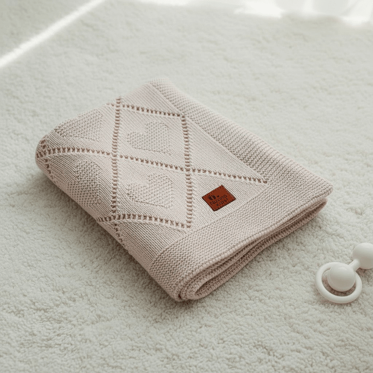 Nuvinokids Babydecke - Cremeherzen - Siliblu Boutique & Atelier
