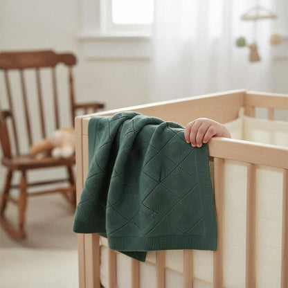 Nuvinokids Babydecke - Dunkelgrüne Herzen - Siliblu Boutique &amp; Atelier