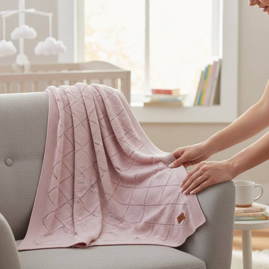 Nuvinokids Babydecke - rosa Herzen - Siliblu Boutique & Atelier