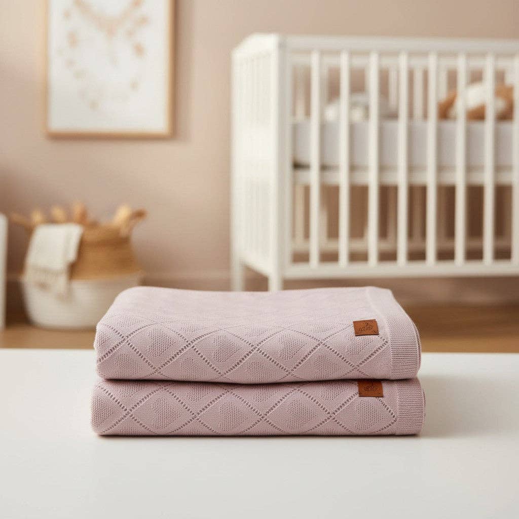 Nuvinokids Babydecke - rosa Herzen - Siliblu Boutique & Atelier